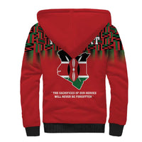 Personalized Kenya Mashujaa Day Sherpa Hoodie Mzee Jomo Kenyatta With Coat Of Arms - Wonder Print Shop