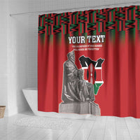 Personalized Kenya Mashujaa Day Shower Curtain Mzee Jomo Kenyatta With Coat Of Arms