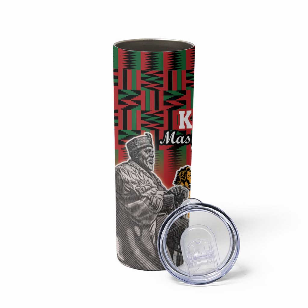 Kenya Mashujaa Day Skinny Tumbler Mzee Jomo Kenyatta With Coat Of Arms - Wonder Print Shop