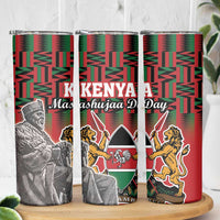 Kenya Mashujaa Day Skinny Tumbler Mzee Jomo Kenyatta With Coat Of Arms - Wonder Print Shop