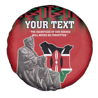 Personalized Kenya Mashujaa Day Spare Tire Cover Mzee Jomo Kenyatta With Coat Of Arms - Wonder Print Shop