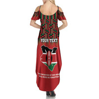 Personalized Kenya Mashujaa Day Summer Maxi Dress Mzee Jomo Kenyatta With Coat Of Arms - Wonder Print Shop