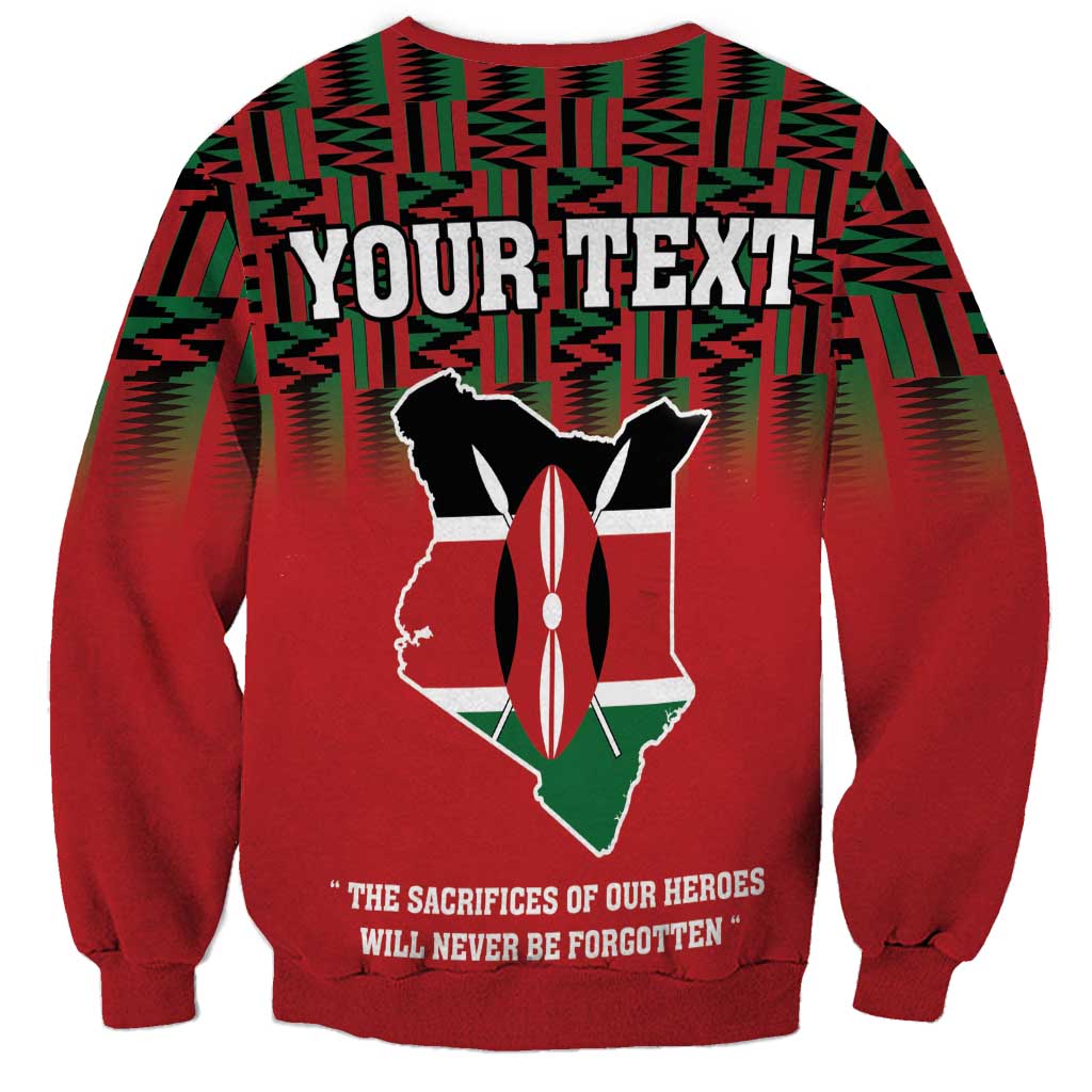 Personalized Kenya Mashujaa Day Sweatshirt Mzee Jomo Kenyatta With Coat Of Arms - Wonder Print Shop