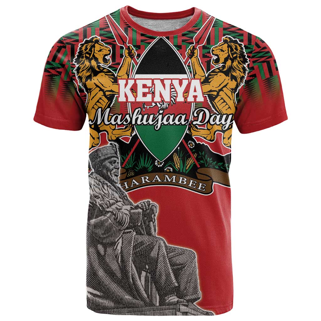 Personalized Kenya Mashujaa Day T Shirt Mzee Jomo Kenyatta With Coat Of Arms - Wonder Print Shop