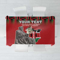 Personalized Kenya Mashujaa Day Tablecloth Mzee Jomo Kenyatta With Coat Of Arms - Wonder Print Shop