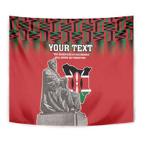 Personalized Kenya Mashujaa Day Tapestry Mzee Jomo Kenyatta With Coat Of Arms - Wonder Print Shop