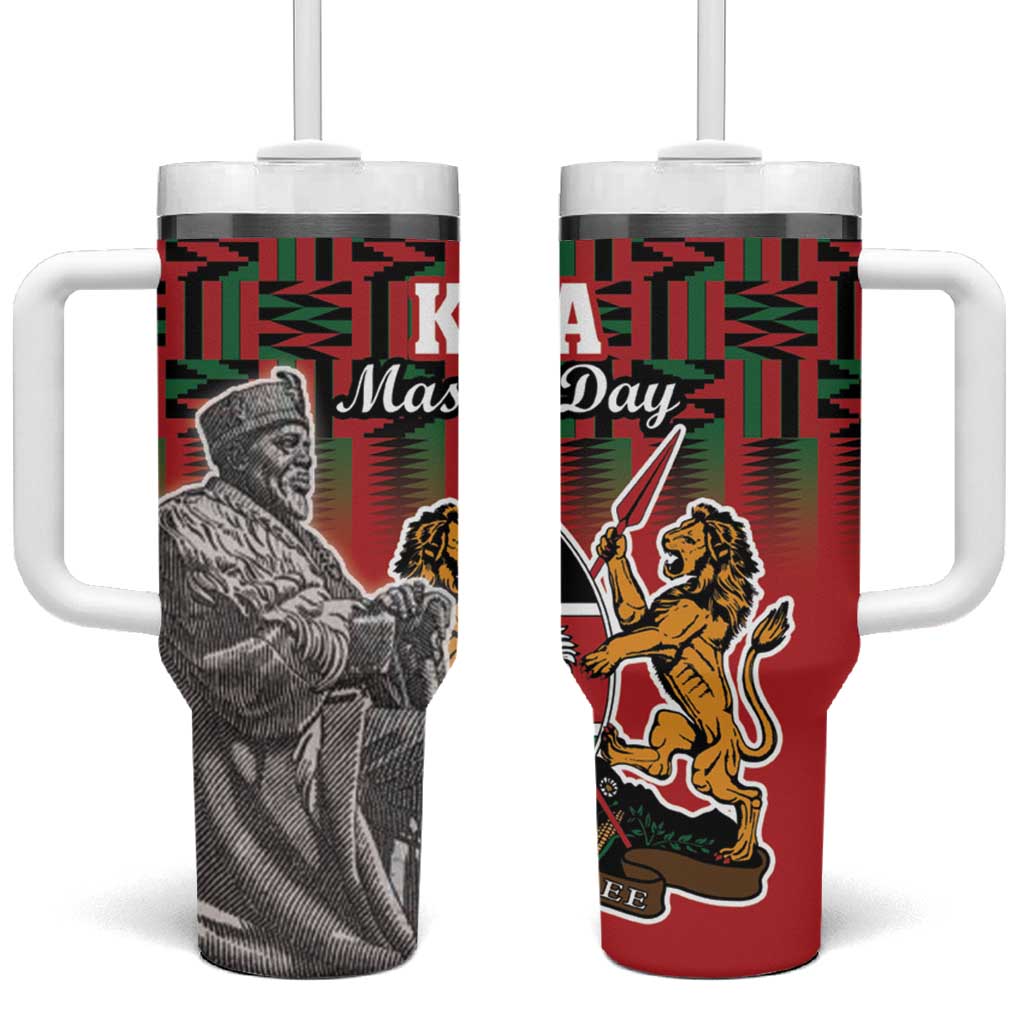 Kenya Mashujaa Day Tumbler With Handle Mzee Jomo Kenyatta With Coat Of Arms - Wonder Print Shop