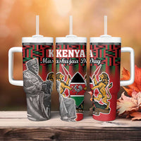 Kenya Mashujaa Day Tumbler With Handle Mzee Jomo Kenyatta With Coat Of Arms - Wonder Print Shop