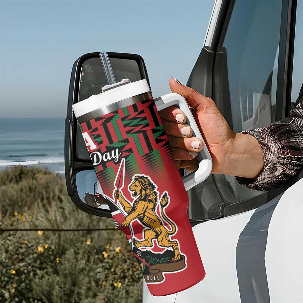 Kenya Mashujaa Day Tumbler With Handle Mzee Jomo Kenyatta With Coat Of Arms - Wonder Print Shop