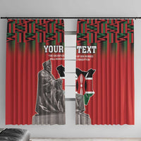 Personalized Kenya Mashujaa Day Window Curtain Mzee Jomo Kenyatta With Coat Of Arms - Wonder Print Shop