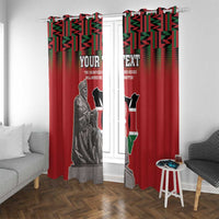 Personalized Kenya Mashujaa Day Window Curtain Mzee Jomo Kenyatta With Coat Of Arms - Wonder Print Shop