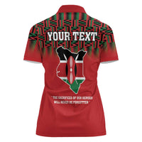 Personalized Kenya Mashujaa Day Women Polo Shirt Mzee Jomo Kenyatta With Coat Of Arms - Wonder Print Shop