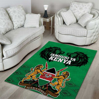 Kenya National Heroes Day Area Rug Mashujaa With Lion Head And Coat Of Arms - Wonder Print Shop