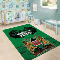 Kenya National Heroes Day Area Rug Mashujaa With Lion Head And Coat Of Arms - Wonder Print Shop
