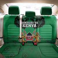 Kenya National Heroes Day Back Car Seat Cover Mashujaa With Lion Head And Coat Of Arms - Wonder Print Shop