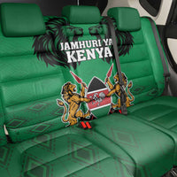 Kenya National Heroes Day Back Car Seat Cover Mashujaa With Lion Head And Coat Of Arms - Wonder Print Shop