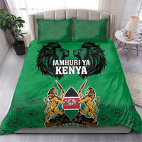 Kenya National Heroes Day Bedding Set Mashujaa With Lion Head And Coat Of Arms - Wonder Print Shop