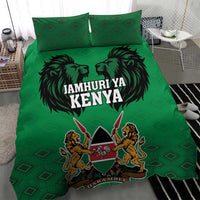 Kenya National Heroes Day Bedding Set Mashujaa With Lion Head And Coat Of Arms - Wonder Print Shop