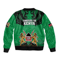 Kenya National Heroes Day Bomber Jacket Mashujaa With Lion Head And Coat Of Arms - Wonder Print Shop