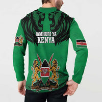 Kenya National Heroes Day Button Sweatshirt Mashujaa With Lion Head And Coat Of Arms - Wonder Print Shop