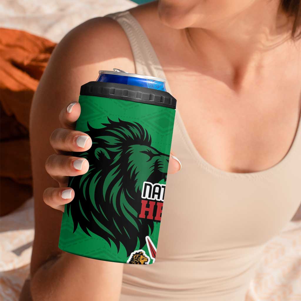 Kenya National Heroes Day 4 in 1 Can Cooler Tumbler Mashujaa With Lion Head And Coat Of Arms - Wonder Print Shop