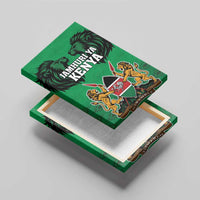 Kenya National Heroes Day Canvas Wall Art Mashujaa With Lion Head And Coat Of Arms - Wonder Print Shop