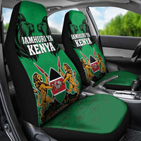 Kenya National Heroes Day Car Seat Cover Mashujaa With Lion Head And Coat Of Arms - Wonder Print Shop