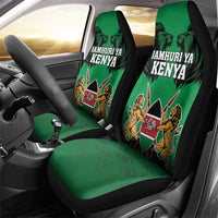 Kenya National Heroes Day Car Seat Cover Mashujaa With Lion Head And Coat Of Arms - Wonder Print Shop