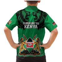 Kenya National Heroes Day Family Matching Mermaid Dress and Hawaiian Shirt Mashujaa With Lion Head And Coat Of Arms - Wonder Print Shop