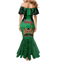 Kenya National Heroes Day Family Matching Mermaid Dress and Hawaiian Shirt Mashujaa With Lion Head And Coat Of Arms - Wonder Print Shop