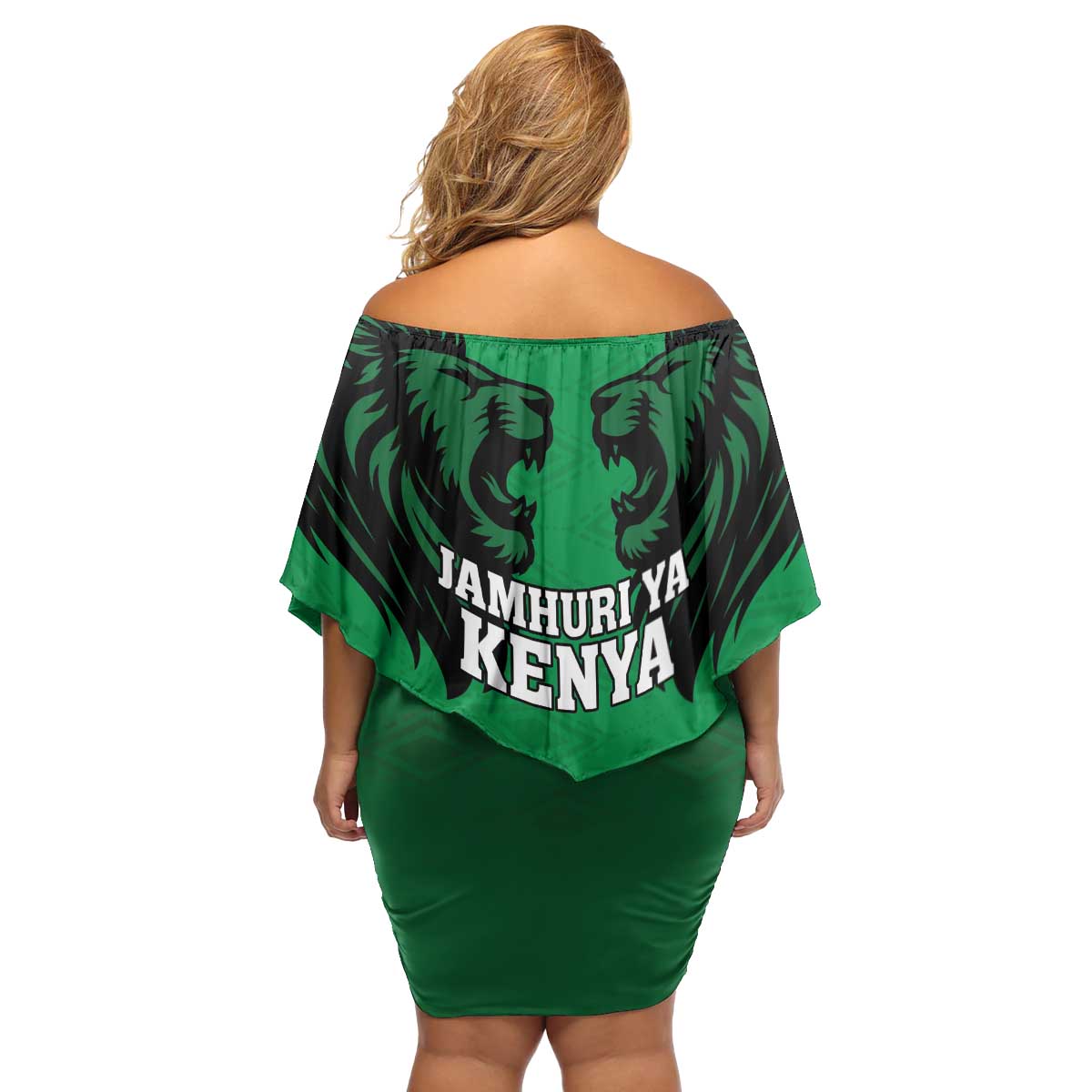 Kenya National Heroes Day Family Matching Off Shoulder Short Dress and Hawaiian Shirt Mashujaa With Lion Head And Coat Of Arms - Wonder Print Shop