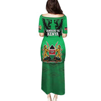Kenya National Heroes Day Family Matching Puletasi and Hawaiian Shirt Mashujaa With Lion Head And Coat Of Arms - Wonder Print Shop