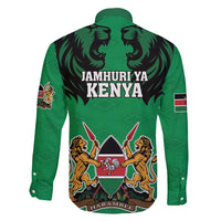Kenya National Heroes Day Family Matching Short Sleeve Bodycon Dress and Hawaiian Shirt Mashujaa With Lion Head And Coat Of Arms - Wonder Print Shop