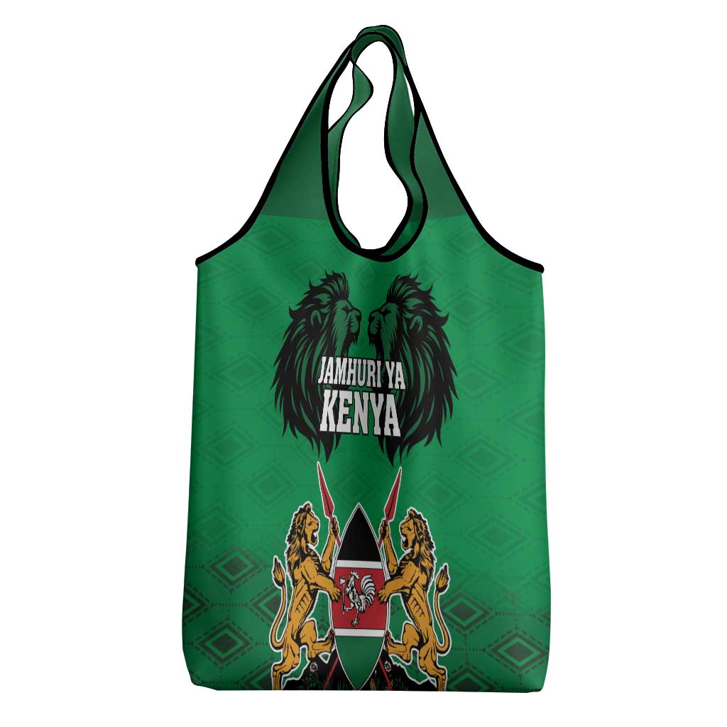 Kenya National Heroes Day Grocery Bag Mashujaa With Lion Head And Coat Of Arms