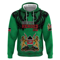 Kenya National Heroes Day Hoodie Mashujaa With Lion Head And Coat Of Arms - Wonder Print Shop