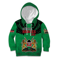 Kenya National Heroes Day Kid Hoodie Mashujaa With Lion Head And Coat Of Arms - Wonder Print Shop
