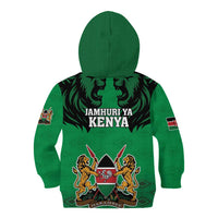 Kenya National Heroes Day Kid Hoodie Mashujaa With Lion Head And Coat Of Arms - Wonder Print Shop