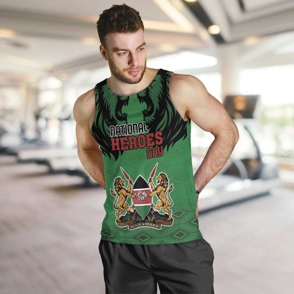 Kenya National Heroes Day Men Tank Top Mashujaa With Lion Head And Coat Of Arms - Wonder Print Shop