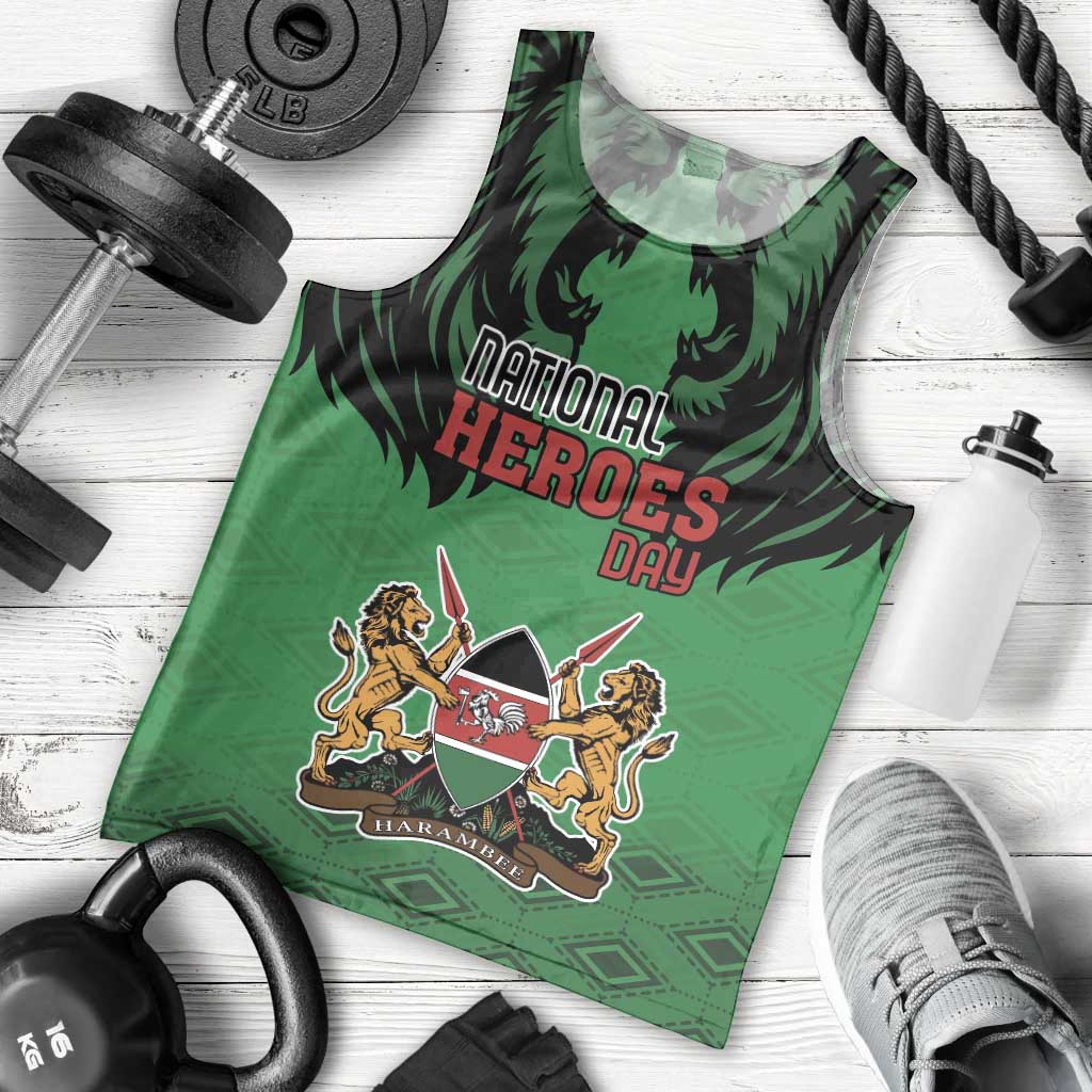 Kenya National Heroes Day Men Tank Top Mashujaa With Lion Head And Coat Of Arms - Wonder Print Shop