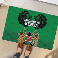 Kenya National Heroes Day Rubber Doormat Mashujaa With Lion Head And Coat Of Arms - Wonder Print Shop