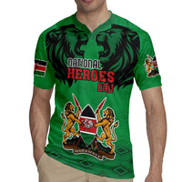 Kenya National Heroes Day Rugby Jersey Mashujaa With Lion Head And Coat Of Arms - Wonder Print Shop