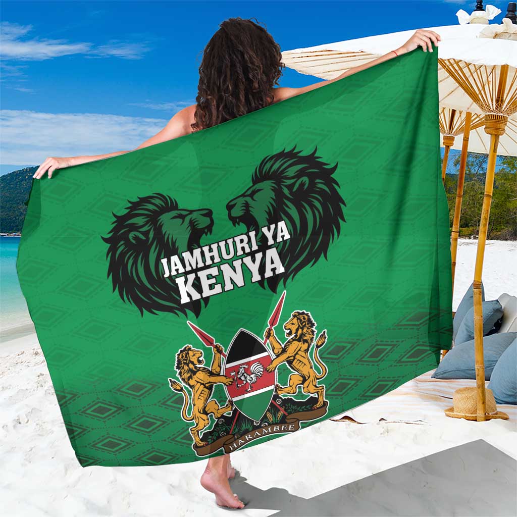 Kenya National Heroes Day Sarong Mashujaa With Lion Head And Coat Of Arms - Wonder Print Shop