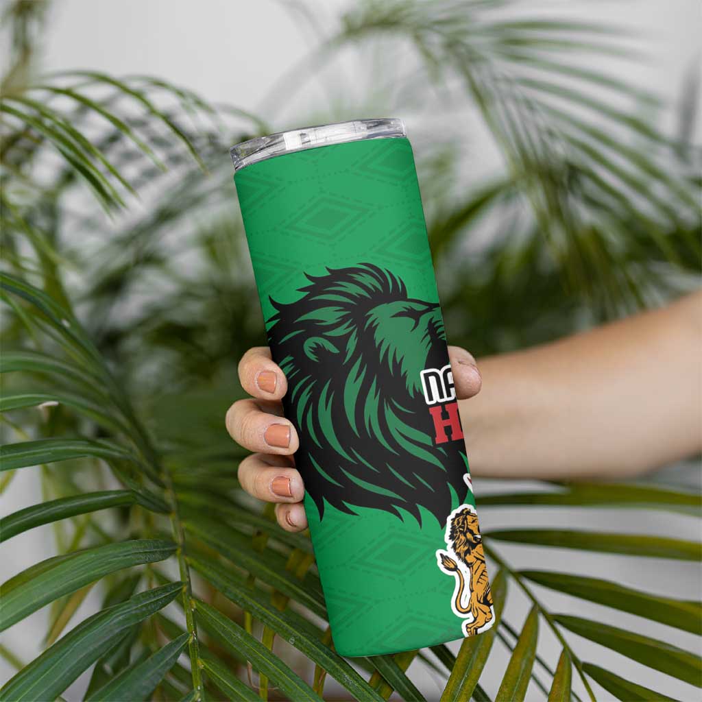 Kenya National Heroes Day Skinny Tumbler Mashujaa With Lion Head And Coat Of Arms - Wonder Print Shop