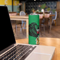 Kenya National Heroes Day Skinny Tumbler Mashujaa With Lion Head And Coat Of Arms - Wonder Print Shop