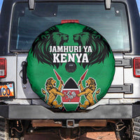 Kenya National Heroes Day Spare Tire Cover Mashujaa With Lion Head And Coat Of Arms - Wonder Print Shop