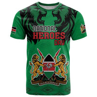 Kenya National Heroes Day T Shirt Mashujaa With Lion Head And Coat Of Arms - Wonder Print Shop