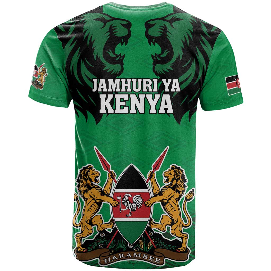 Kenya National Heroes Day T Shirt Mashujaa With Lion Head And Coat Of Arms - Wonder Print Shop