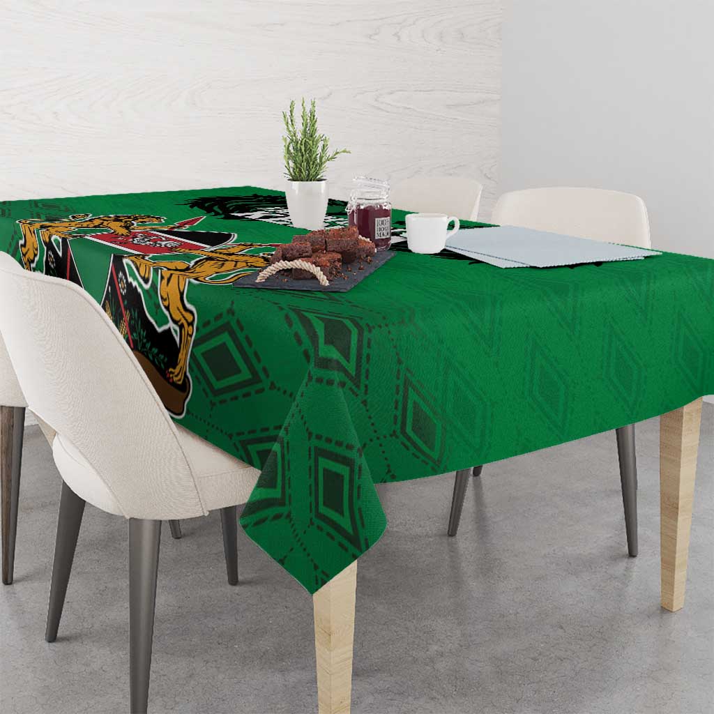 Kenya National Heroes Day Tablecloth Mashujaa With Lion Head And Coat Of Arms - Wonder Print Shop