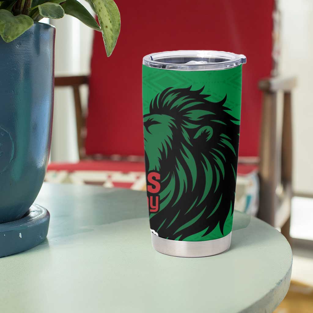 Kenya National Heroes Day Tumbler Cup Mashujaa With Lion Head And Coat Of Arms - Wonder Print Shop