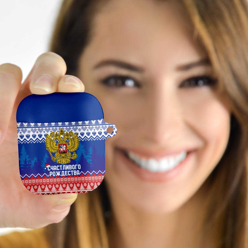 Russia Christmas AirPods Case Double Headed Eagle Christmas Patterns - Wonder Print Shop